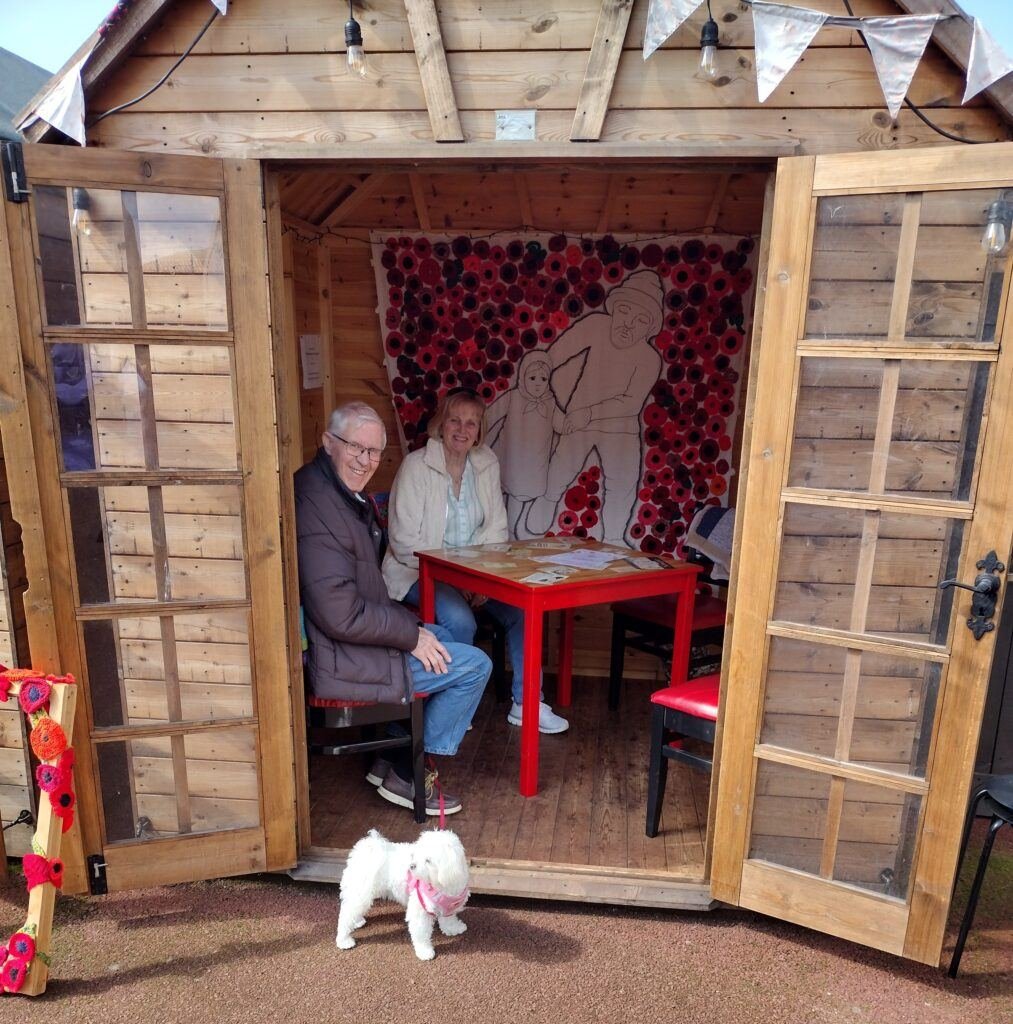 Chris, Sandra and Maddie at Poppy Tea Room, Heugh Museum